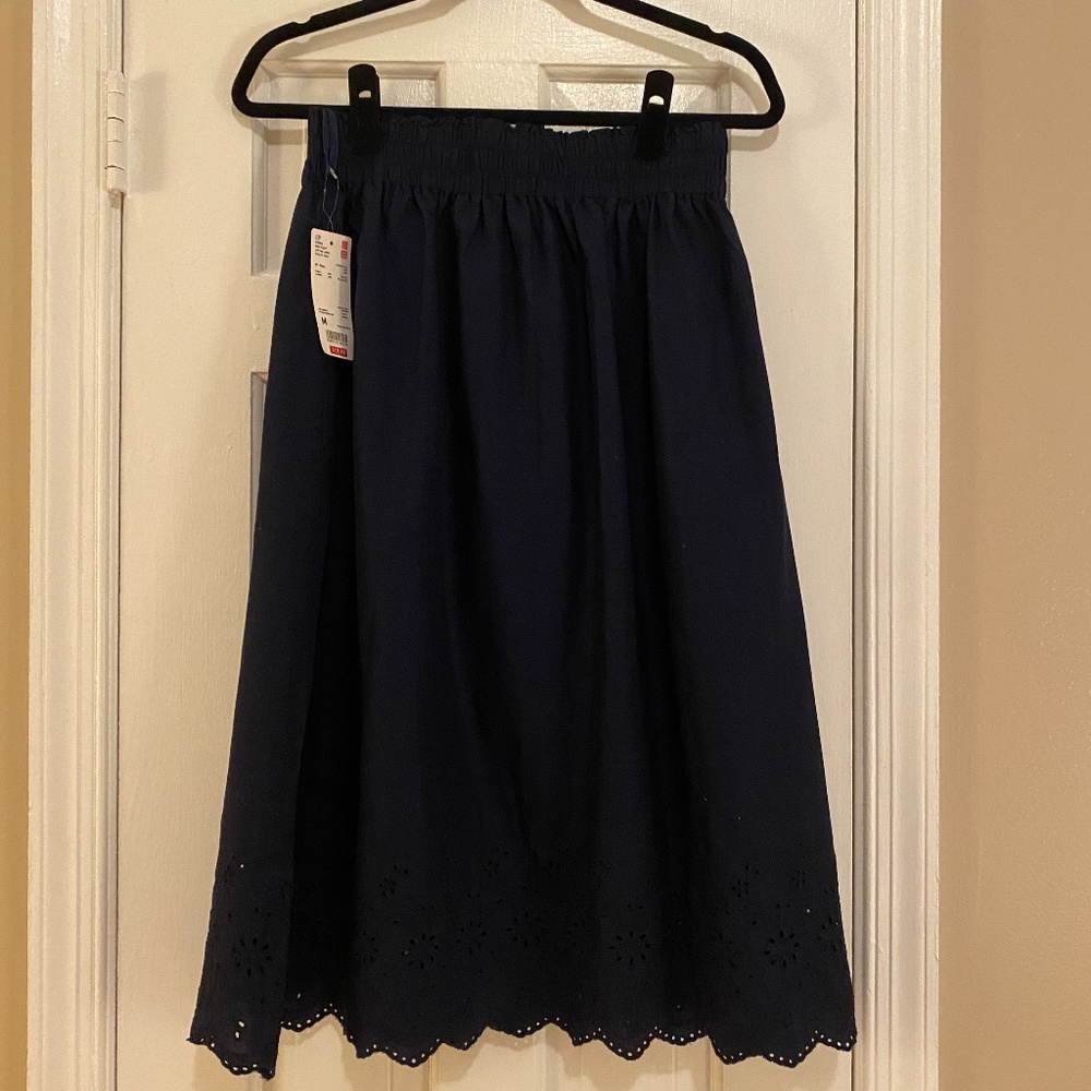 Navy Uniqlo Midi Skirt